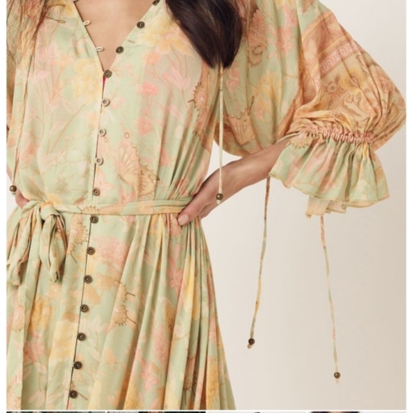 Spell Pastel Floral Maxi Dress NWOT - Picture 3 of 5